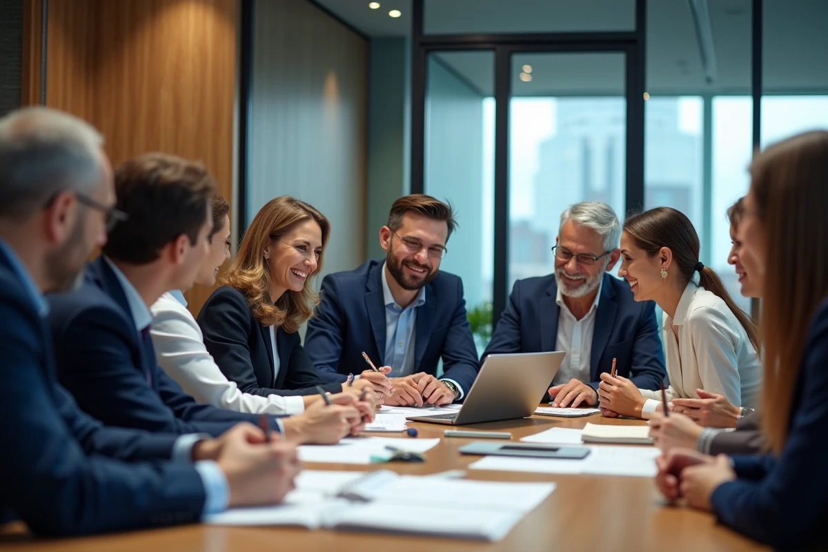 Groupe de professionnels lors d