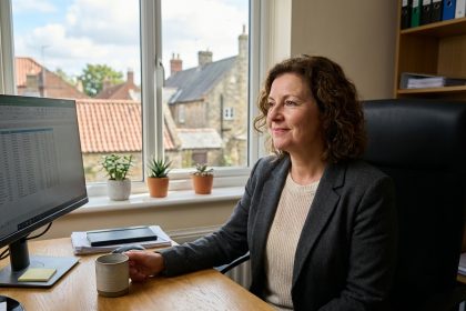 Femme d'âge moyen au bureau à Castres