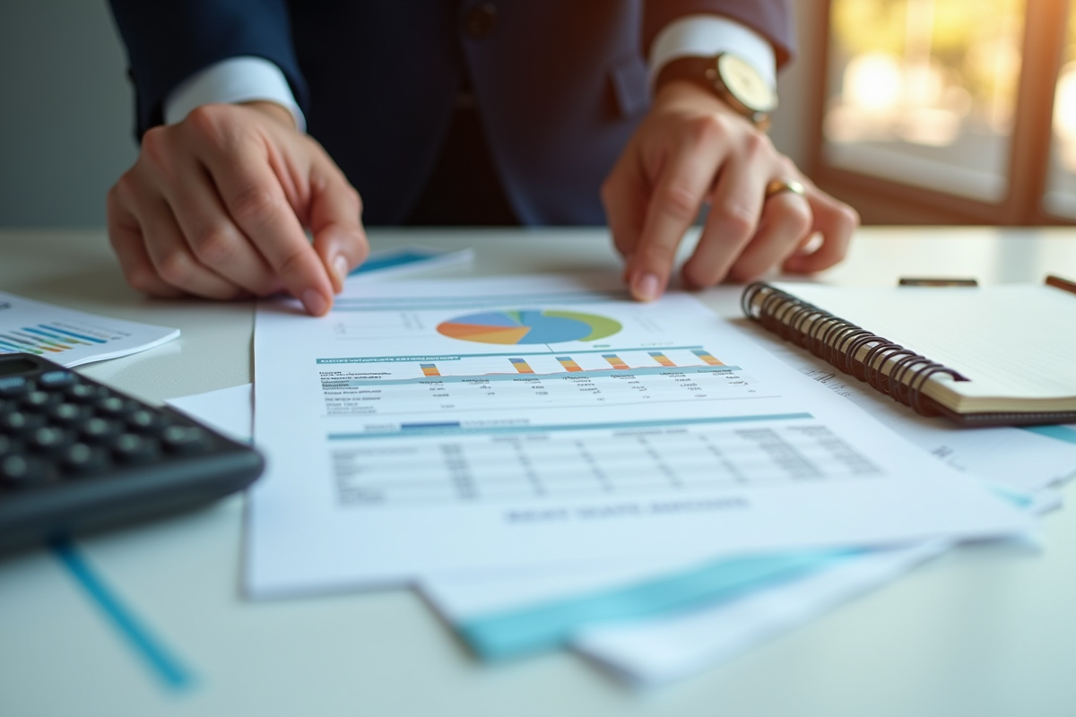 Main organisant des documents financiers avec Isacompta